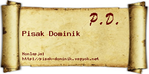 Pisak Dominik névjegykártya